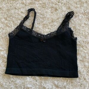 Out From Under Urban Outfitters Lace Seamless Bra Top Black M/L w little bow